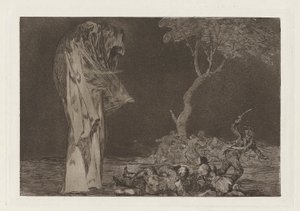 Disparate de miedo, auch bekannt als Por temor no pierdas honor, aus der Serie Los disparates von Francisco de Goya