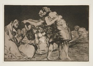 Disparate matrimonial (Ehelicher Unsinn), pl. 7 aus der Serie Los proverbios von Francisco de Goya