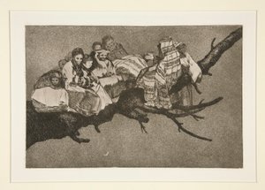 Disparate ridiculo (Lächerlicher Unsinn), Bl. 3 aus der Serie Los proverbios von Francisco de Goya