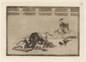 Echan perros al toro (Sie lassen Hunde auf den Stier los), Platte 25 aus La tauromaquia