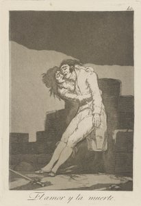Die Liebe und der Tod, Platte 10 aus der Serie Los Caprichos von Francisco de Goya