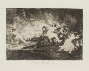 Sie entkommen durch die Flammen von Francisco de Goya