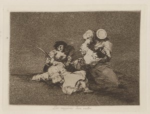 Die Frauen geben Mut, pl. 4 aus der Serie Die Schrecken des Krieges von Francisco de Goya