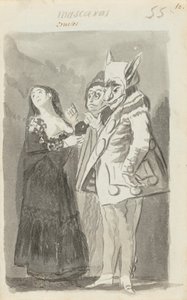 Grausame Masken (recto) von Francisco de Goya