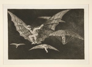 Eine Art zu fliegen, Platte 13 aus der Serie Los proverbios von Francisco de Goya