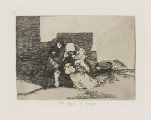 No llegan a tiempo. (Sie kommen nicht rechtzeitig.), pl. 52 aus der Serie Los desastres de la guerra (Die Schrecken des Krieges)
