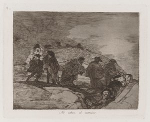No saben el camino, Platte 70 aus Los desastres de la guerra von Francisco de Goya
