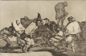 Tafel 14 aus den Disparates: Karnevalsnarrheit von Francisco de Goya