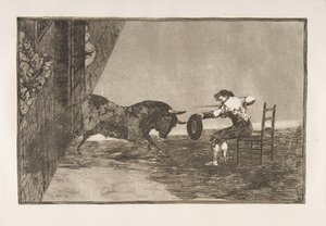 Platte 18 der Tauromaquia: Der Mut von Martincho in der Arena von Saragossa, 1816 von Francisco de Goya