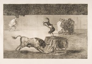 Blatt 19 der Tauromaquia: Eine weitere Verrücktheit von ihm im selben Ring, 1816 von Francisco de Goya
