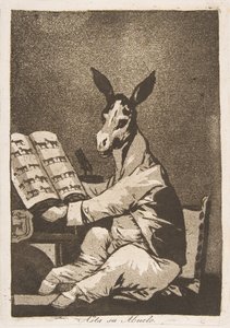 Tafel 39 aus Los Caprichos: Und so war sein Großvater. Asta su Abuelo., 1799 von Francisco de Goya