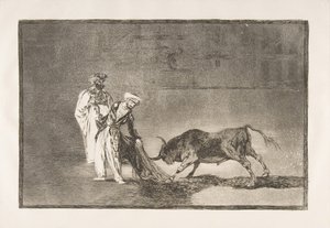 Die Mauren machen ein anderes Spiel im Ring und rufen den Stier..., 1816 von Francisco de Goya