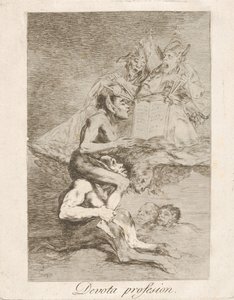 Platte 70 aus Los Caprichos: Fromme Berufung von Francisco de Goya