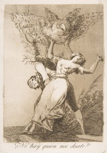 Blatt 75 aus Los Caprichos: Gibt es niemanden, der uns losbindet? von Francisco de Goya