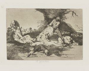 Se aprovechan. (Sie nutzen sie aus.), pl. 16 aus der Serie Los desastres de la guerra (Die Schrecken des Krieges) von Francisco de Goya