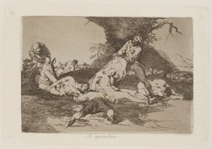 Se aprovechan (Sie nutzen sie aus), pl. 16 aus der Serie Los desastres de la guerra von Francisco de Goya