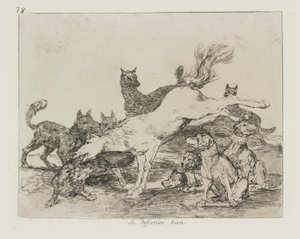 Er verteidigt sich gut. (Se defiende bien.), Bl. 78 aus der Serie Los desastres de la guerra (Die Schrecken des Krieges) von Francisco de Goya
