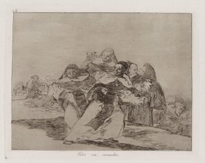 Todo va revuelto (Alles ist durcheinander), Platte 42 aus Los desastres de la guerra (Die Schrecken des Krieges) von Francisco de Goya