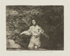 Traurige Vorahnungen dessen, was geschehen wird, pl. 1 aus der Serie Die Schrecken des Krieges von Francisco de Goya