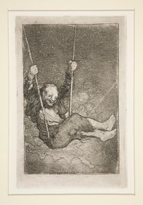 Alter Mann auf einer Schaukel von Francisco de Goya