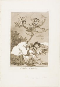 Alle werden fallen, Platte 19 aus Los Caprichos von Francisco Jose de Goya y Lucientes