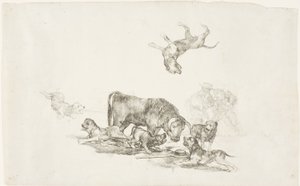 Stier von Hunden angegriffen von Francisco Jose de Goya y Lucientes