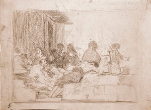 Die Schrecken des Krieges: Vergebliche Klagen (Vorbereitende Zeichnung) von Francisco de Goya