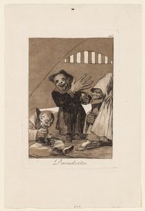 Duendecitos, Platte aus "Los Caprichos", 1799 von Francisco de Goya