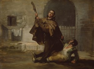 Bruder Pedro schlägt El Maragato mit dem Kolben der Waffe, um 1806 von Francisco Jose de Goya y Lucientes
