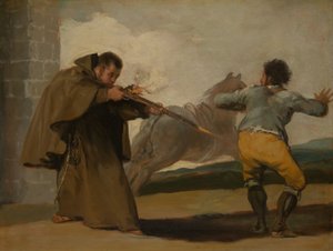 Bruder Pedro erschießt El Maragato, während sein Pferd davonläuft von Francisco Jose de Goya y Lucientes