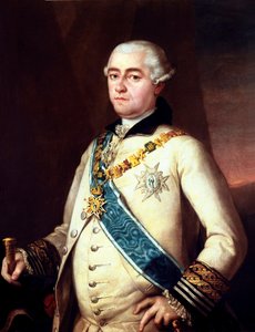 14. Graf von Miranda del Castañar und 10. Herzog von Peñaranda. Werk früher zugeschrieben, wie die Rahmeninschrift sagt, Francisco de Goya.