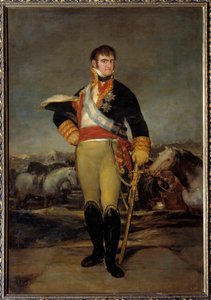 Porträt von König Ferdinand VII (1784-1833) in Militäruniform in einem Lager. Gemälde von Francisco de Goya y Lucientes (1746-1828). 19. Jahrhundert. Madrid, Prado Museum von Francisco de Goya