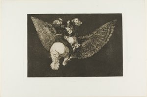 Verzichte auf den Freund, der dich mit seinen Flügeln bedeckt und mit seinem Schnabel beißt, Platte fünf aus Los Proverbios von Francisco Jose de Goya y Lucientes