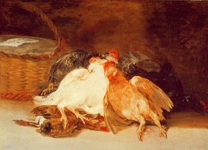 Stillleben mit toten Hühnern und einem Weidenkorb von Francisco de Goya