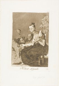 Sie spinnen fein, Platte 44 aus Los Caprichos von Francisco Jose de Goya y Lucientes