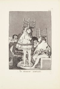 Sie haben bereits einen Sitzplatz (Ya tienen asiento) Platte 26 aus: Los Caprichos von Francisco Jose de Goya y Lucientes