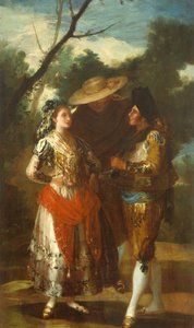 Eine Maja mit zwei Toreros, 1779-1780