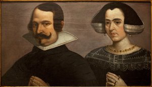 Porträt eines jungen betenden Paares von Francisco Pacheco