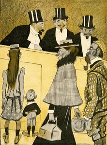 Eine verlorene englische Familie fragt nach dem Weg an der Oper, 1903
