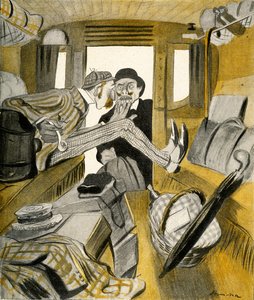 Ein Engländer hindert einen Franzosen daran, sich auf den freien Platz im Zug zu setzen, 1903