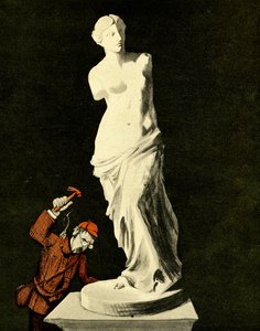 Ein ungebildeter Engländer meißelt an der Venus von Milo, 1903 von Francisco Sancha y Lengo