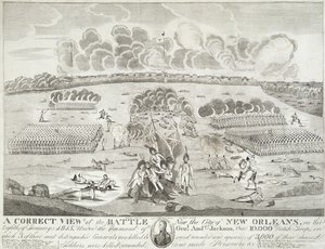 Eine korrekte Ansicht der Schlacht in der Nähe der Stadt New Orleans von Francisco Scacki