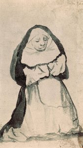 Eine kniende Nonne im Gebet, frühes 19. Jahrhundert von Francisco de Goya