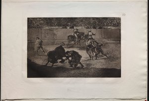 Stierkämpfe: Pepe Illo macht den Pass des "Recorte" von Francisco de Goya