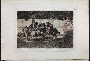 Stierkämpfe: Der kraftvolle Rendon sticht einen Stier mit der Lanze, an der er in der Arena in Madrid starb