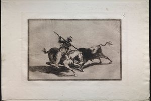 Stierkämpfe: Der temperamentvolle Mauren Gazul ist der Erste, der nach den Regeln kämpft, 1876 von Francisco de Goya