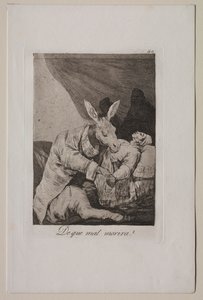 Caprichos: An welcher Krankheit wird er sterben? von Francisco de Goya