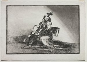 Karl V. spießt einen Stier in der Arena von Valladolid auf, 1815-1816