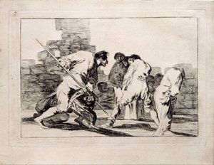 Grausame Torheit aus der Serie Los Disparates Follies, 1815-1819 von Francisco de Goya