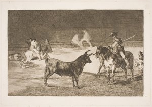 Der gefeierte Picador, Fernando del Toro, provoziert den wütenden Stier mit seiner Lanze von Francisco de Goya